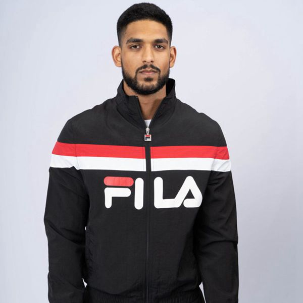 Fila Luigi Light Weight Track Men's Jackets - Black/Red/White,NZ 147-71062